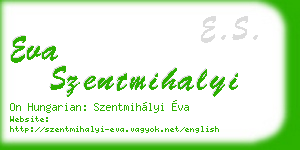 eva szentmihalyi business card